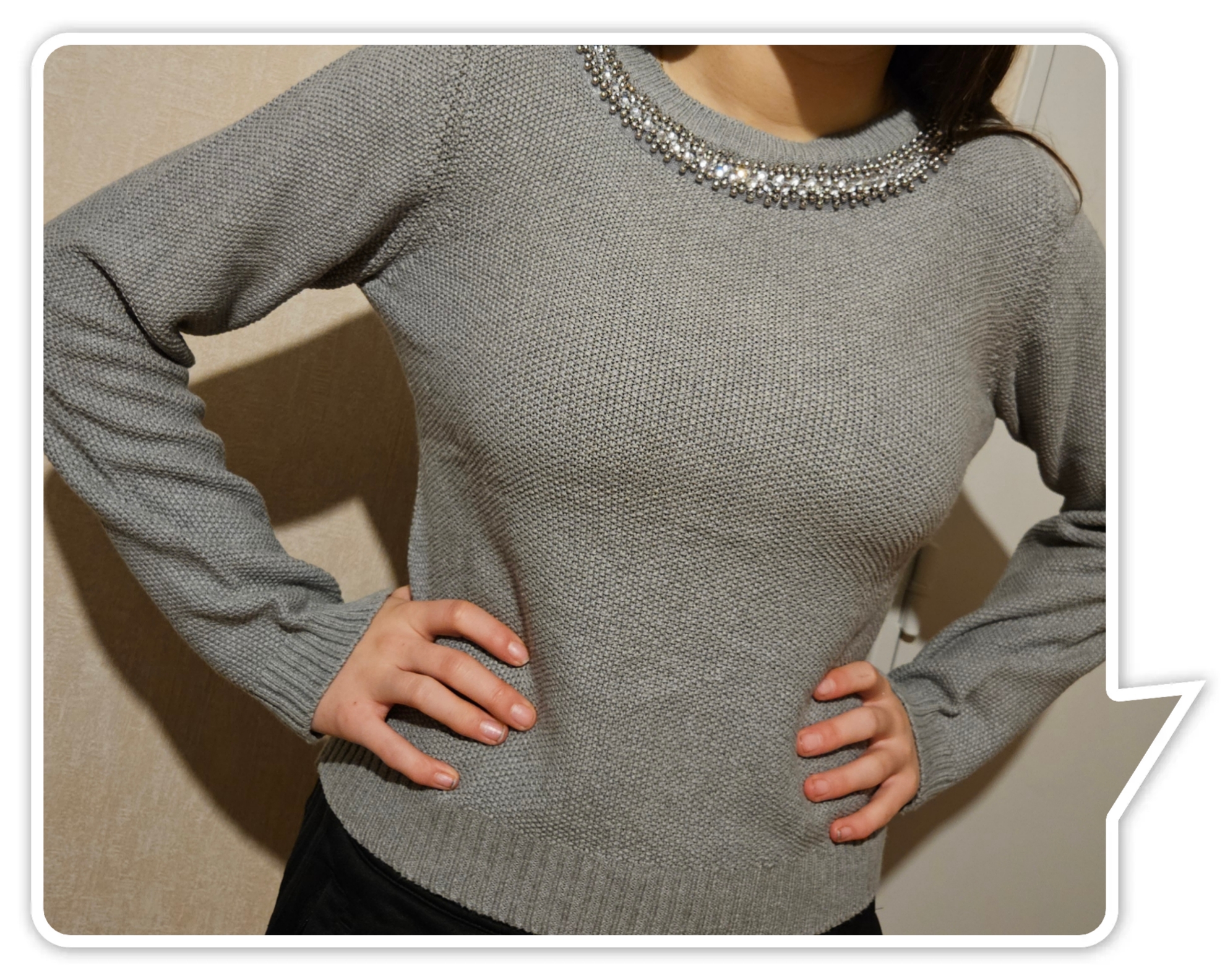 Pull femme gris