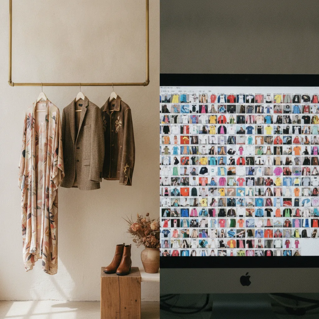 Friperie en ligne curatée vs marketplace | Guide 2026 - friperie en ligne curatee vs marketplace
